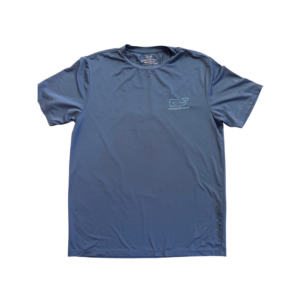Vineyard Vines Performance Shirt Mens Small Blue Marlin Graphic Short Sleeve Tee